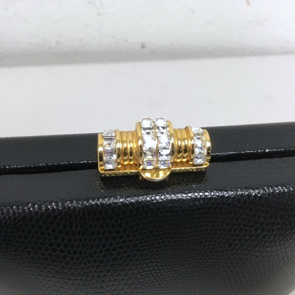 RODO ITALY Vintage black crystal evening bag clutch shoulder - Picture 3 of 7